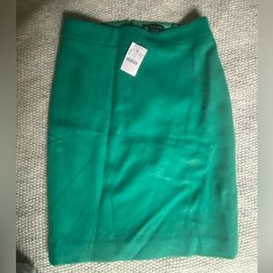 J Crew green wool pencil skirt - Size 00 new with tags